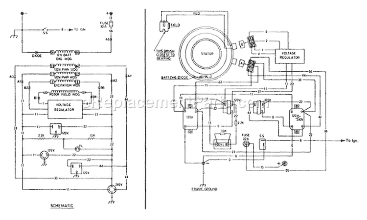 Page M Diagram and Parts List for 8799-1  Briggs and Stratton Generator